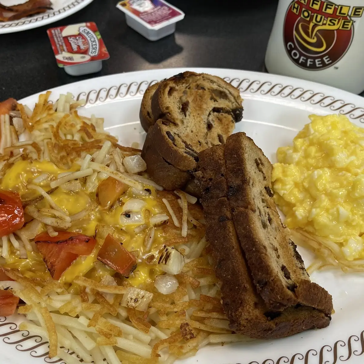 Cheese Eggs and Raisin Toast