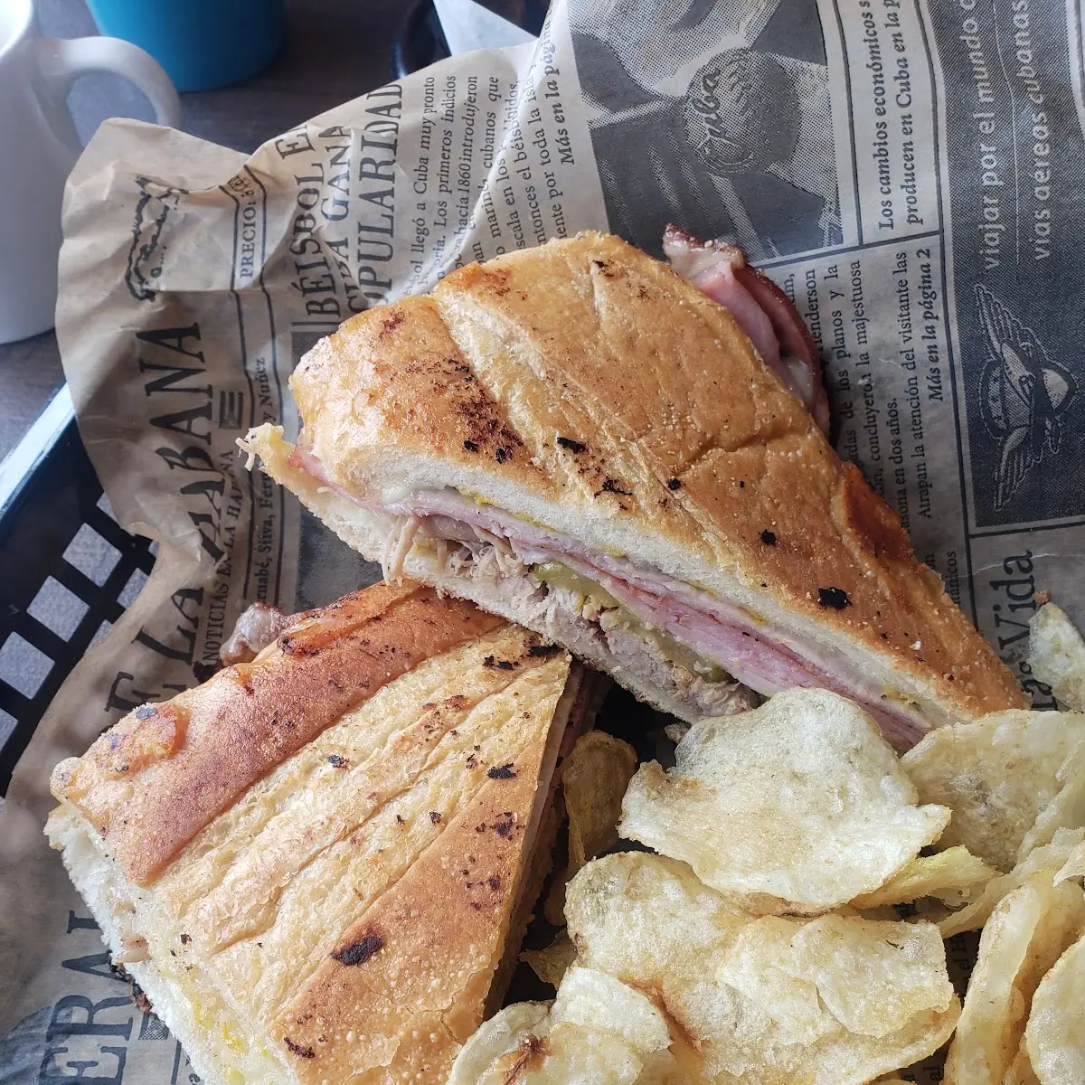 Pressed Cuban Sandwich with Chips