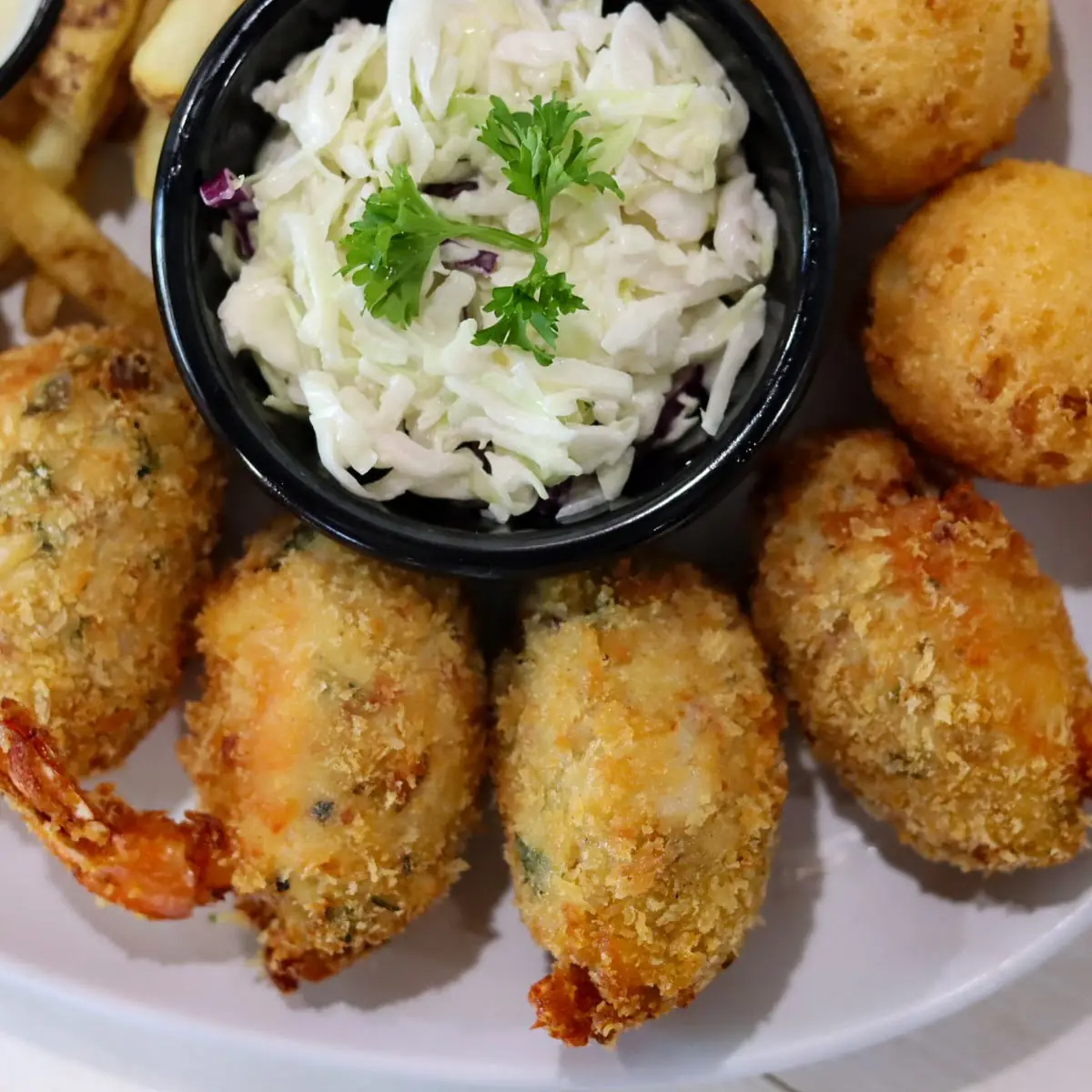Coconut Shrimp & Hushpuppies