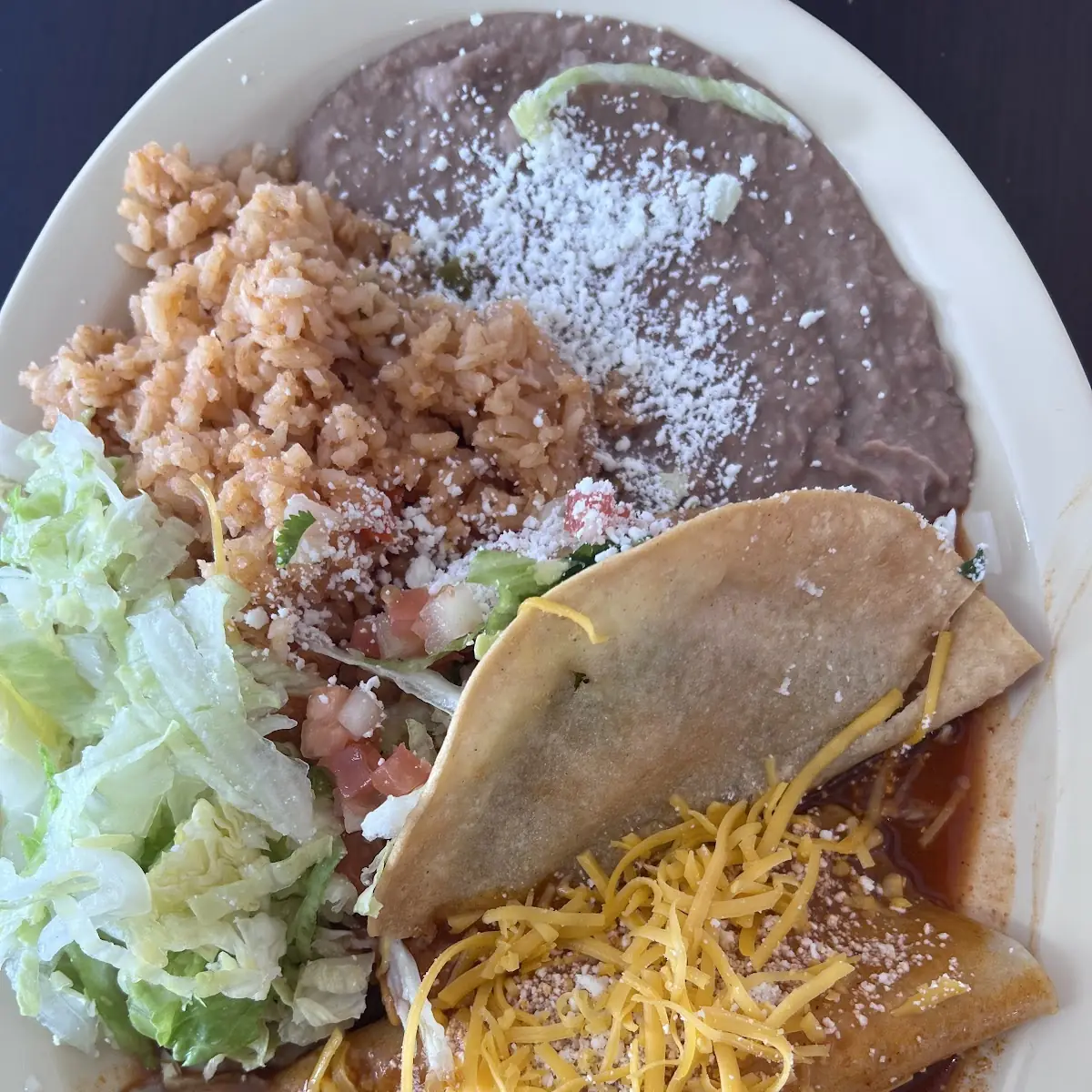 Beef Taco and Beef Enchilada Platter