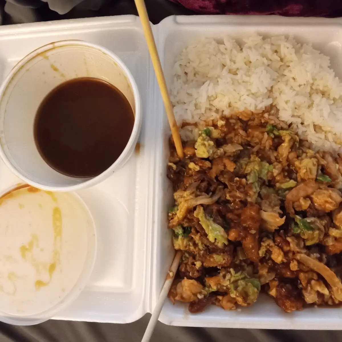 Shrimp Egg Foo Young with White Rice
