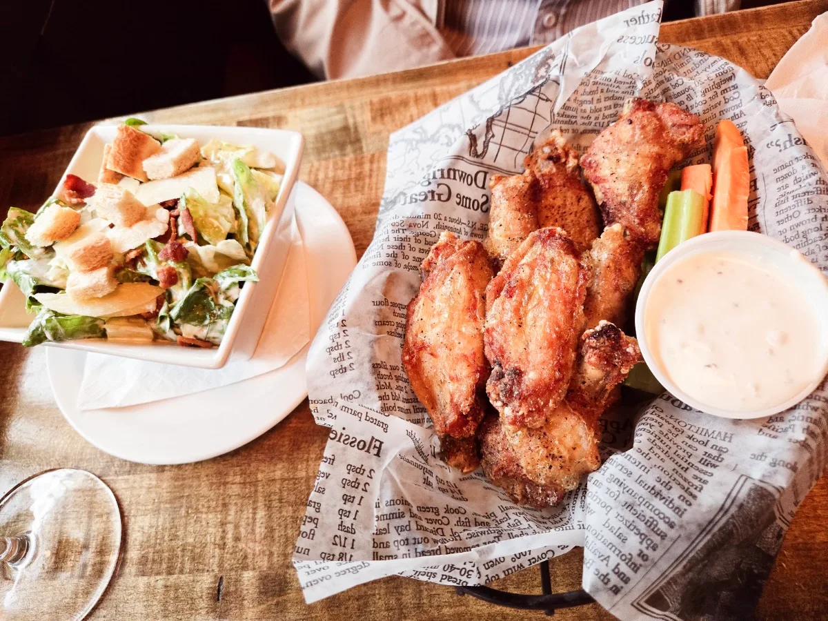 Chicken Wings Side Caesar Salad, Fionn MacCool's