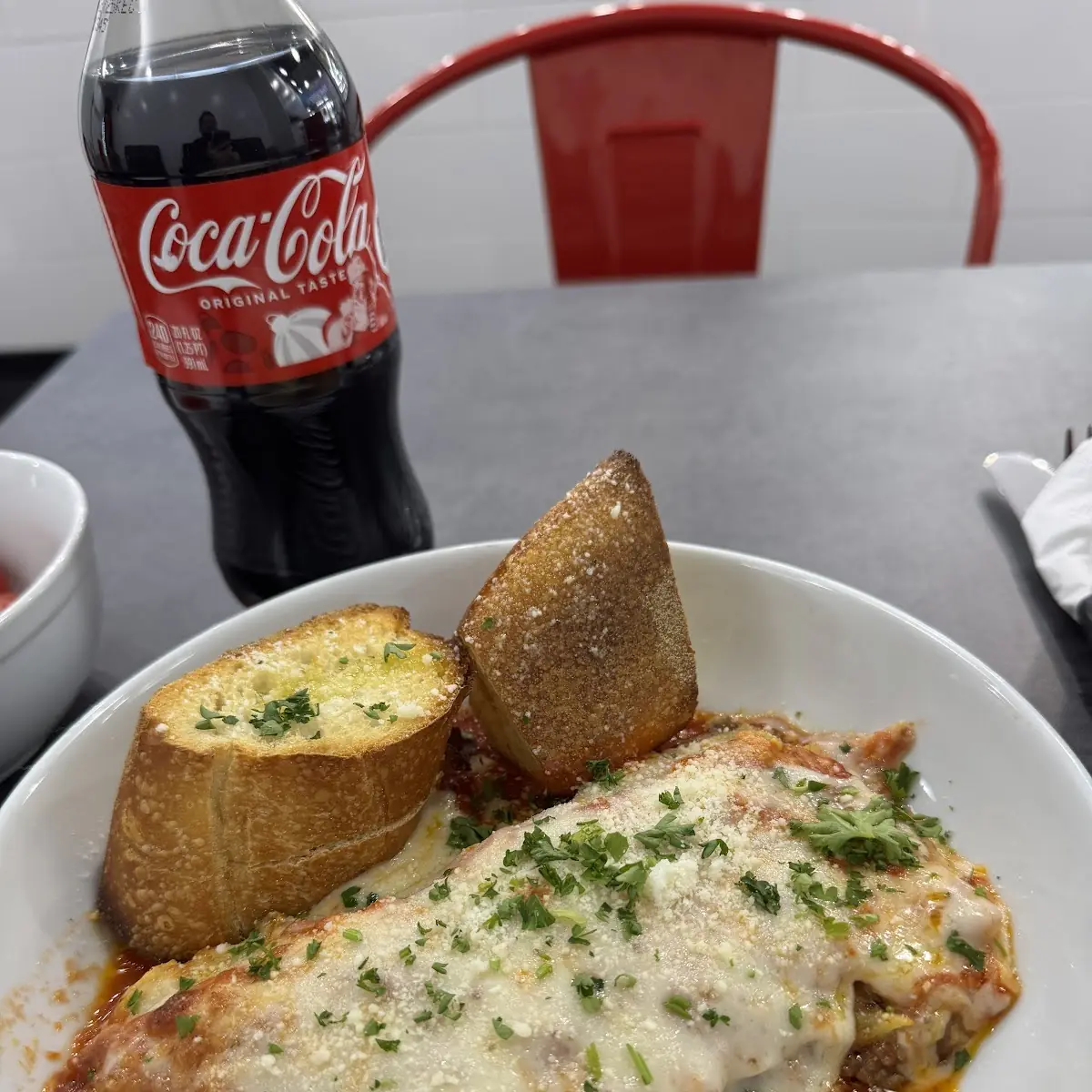 Lasagna with Garlic Bread