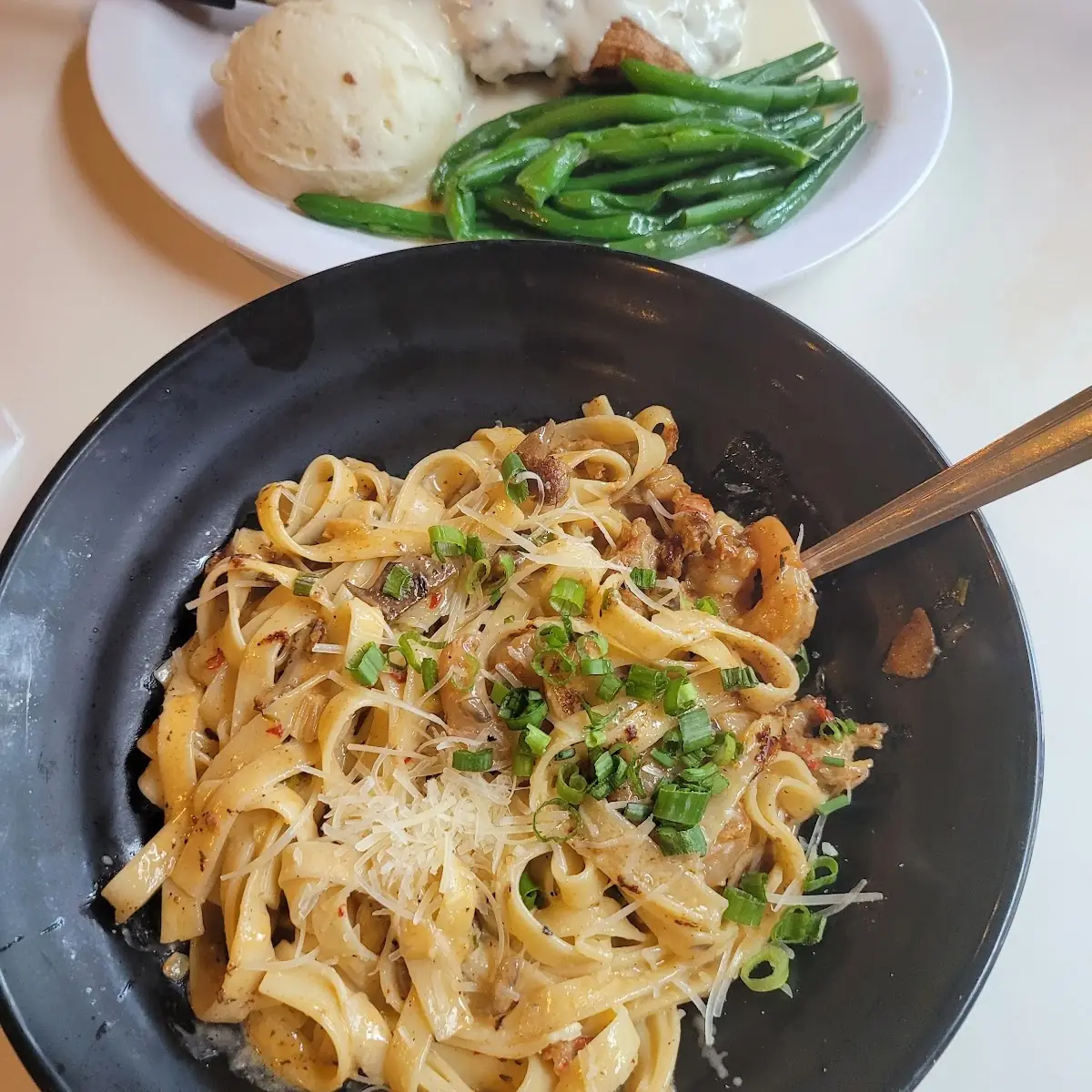 Cajun Pasta and Chicken Fried Steak