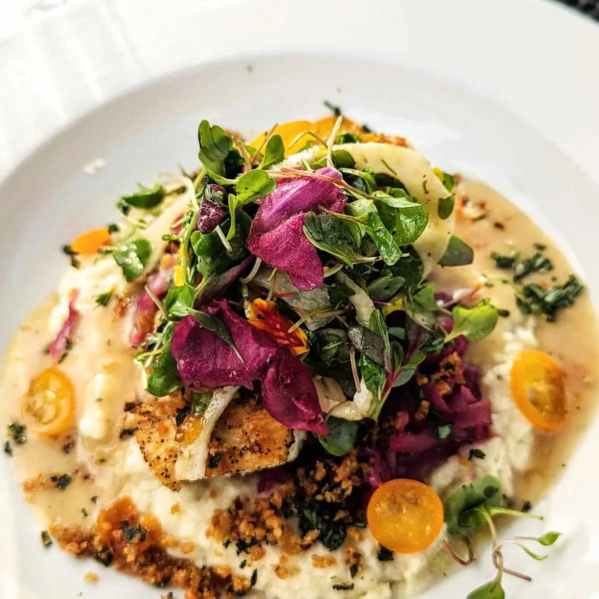 Pan Seared Halibut with Dijon Velouté