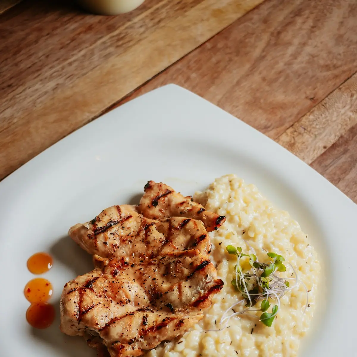 Parmesan Cheese Risotto with Chicken Breast