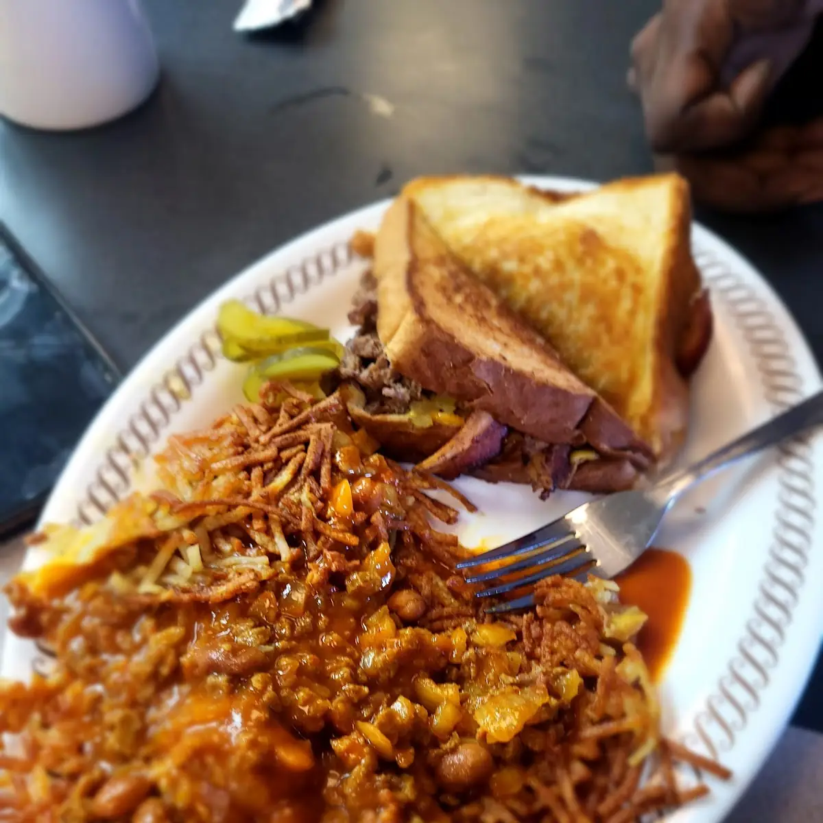 Loaded Hash Browns with Chilli