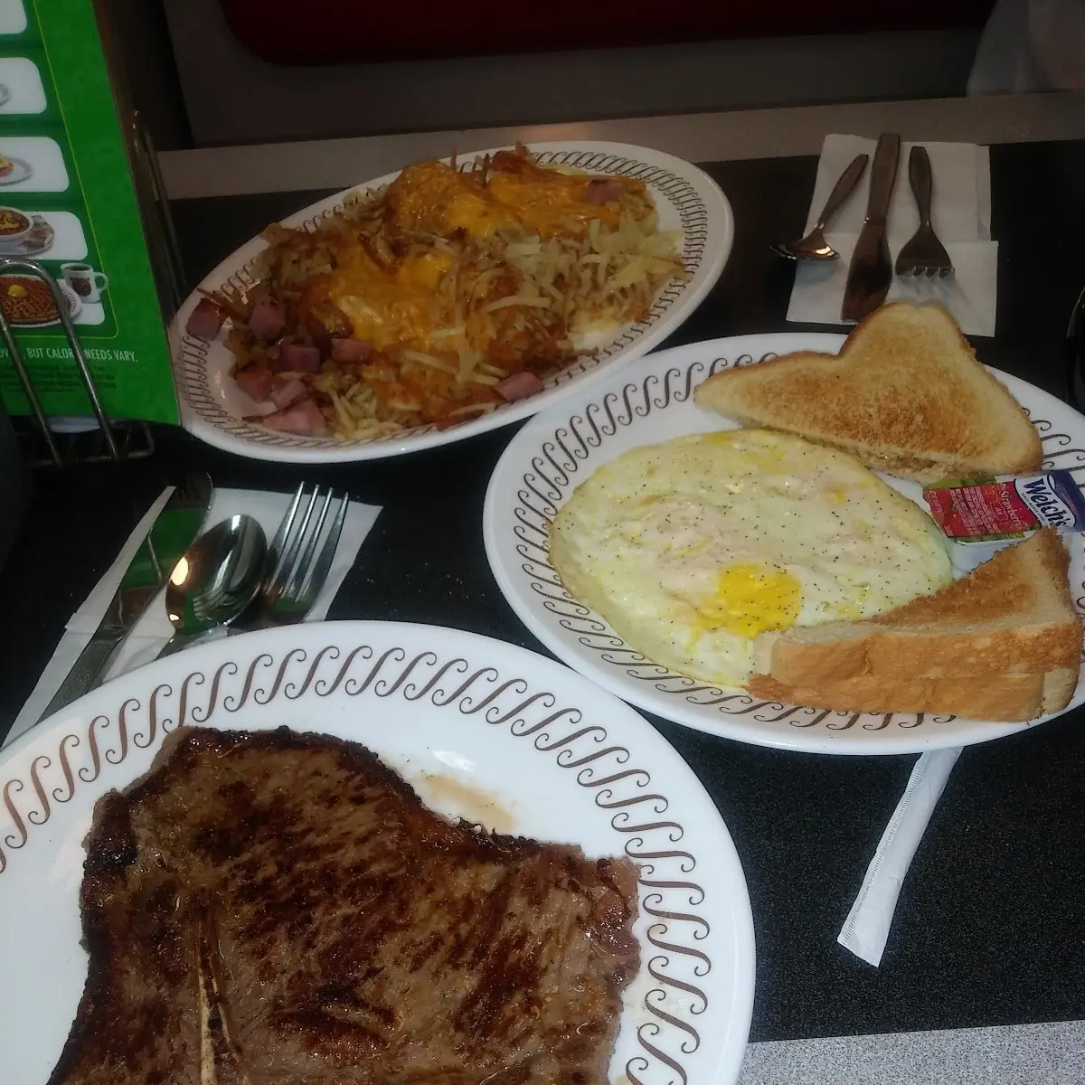 T Bone Steak and Eggs with Hash Browns