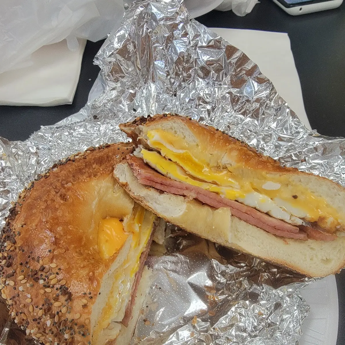 Bacon Egg & Cheese on a Cinnamon Raised Bagel