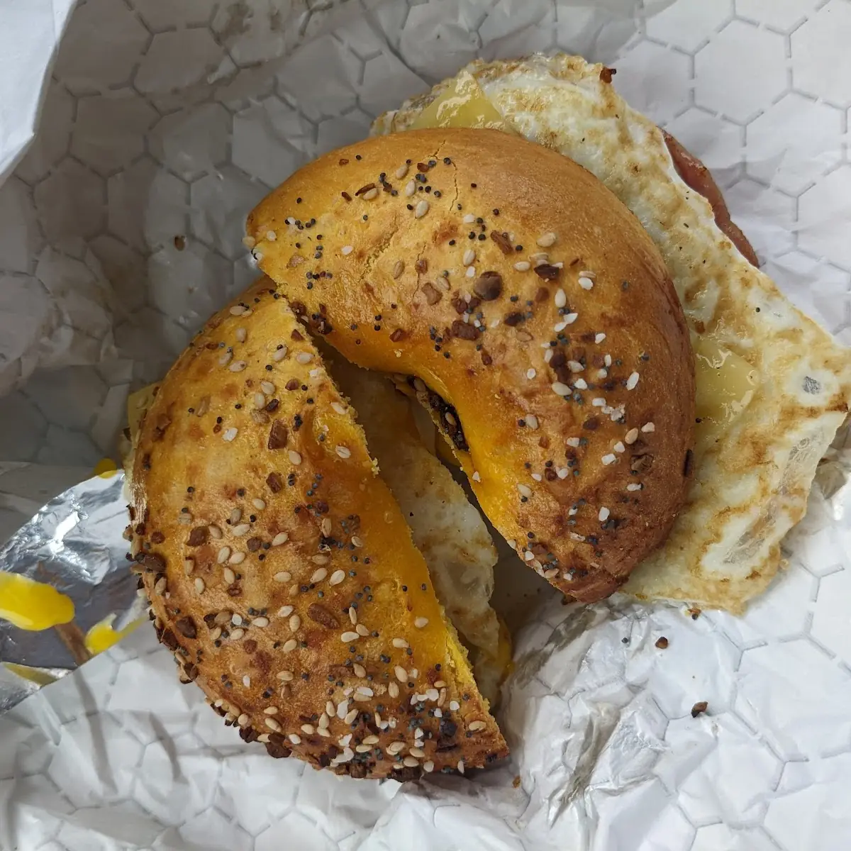 Egg Everything Bagel with Pork Roll Egg and Cheese