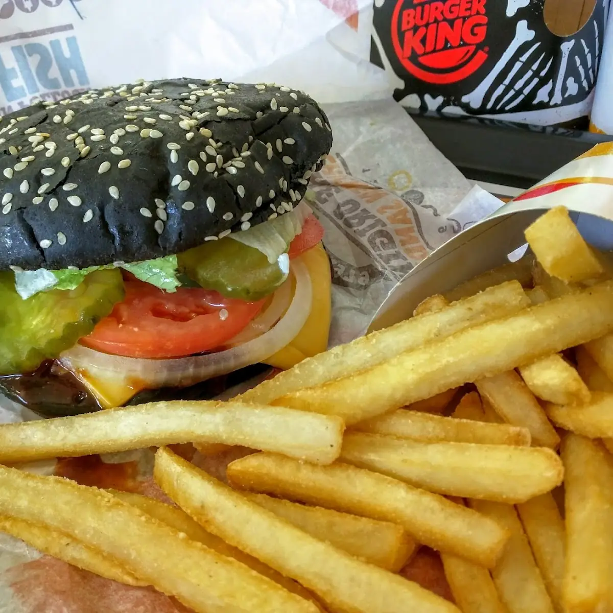 Veggie Burger with Halloween Black Bun