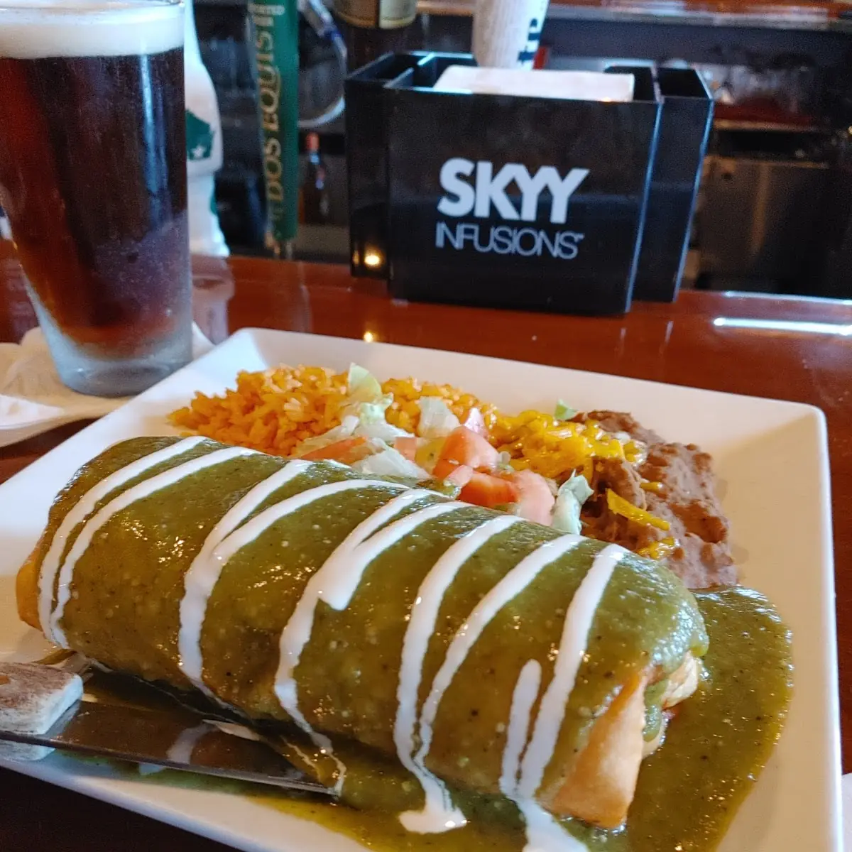 Pulled Pork Chimichanga with Salsa Verde