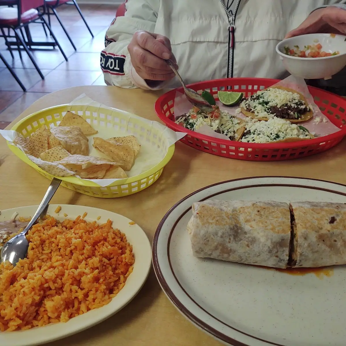 Steak Taco & Chicken Burrito