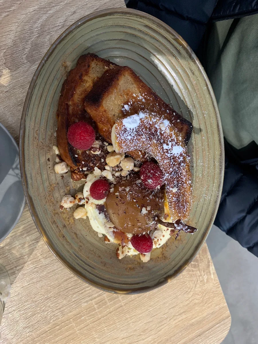 Banana Bread with Mascarpone, M & O Cafe