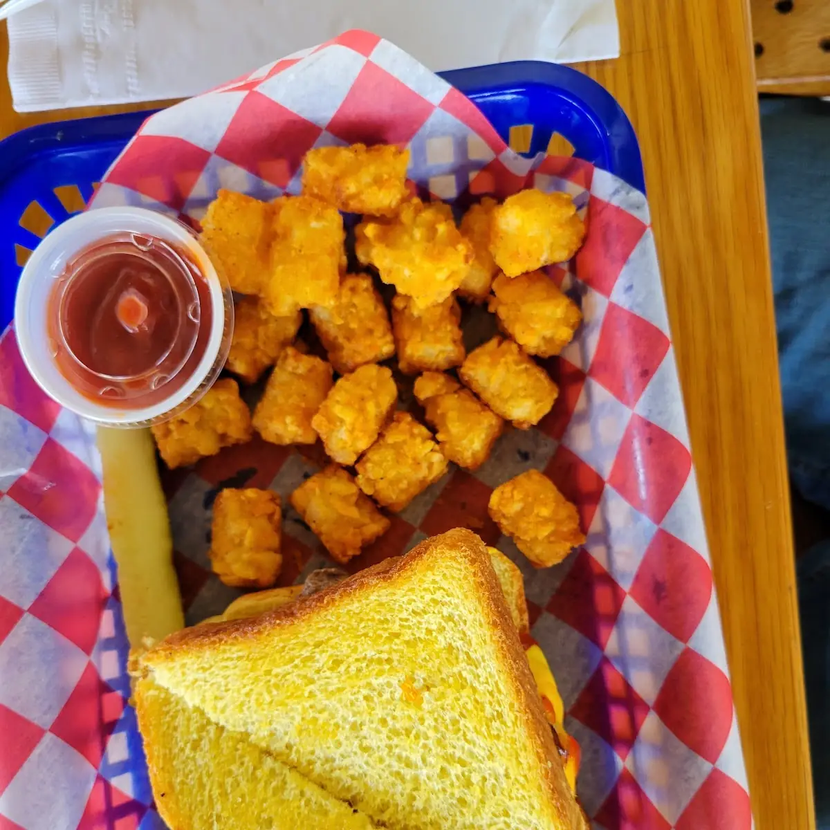 Brookse Burger and Tator Tots