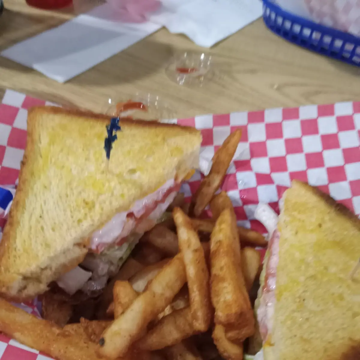 Hot Club Sandwich with Fries