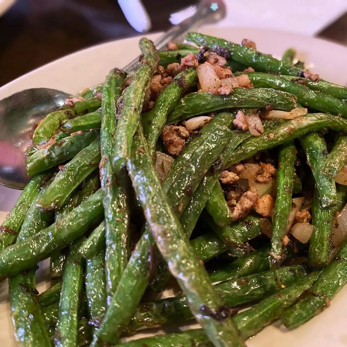 String Bean Olive Leaves
