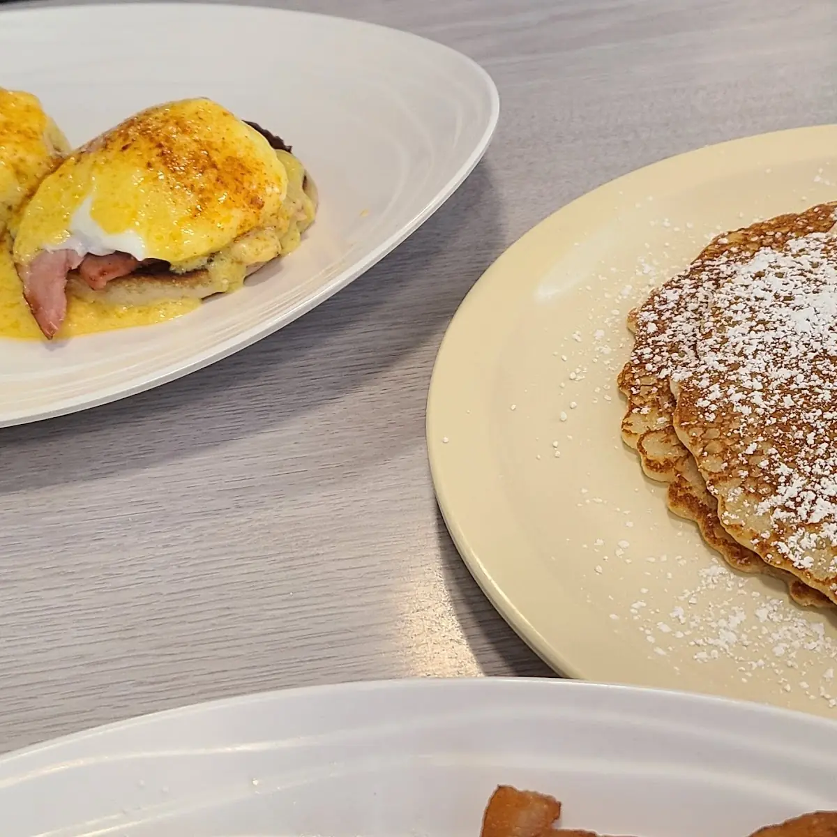 Eggs Benedict and Pancakes