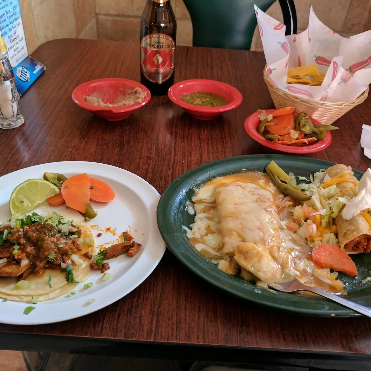 Taco Enchilada and Taquito