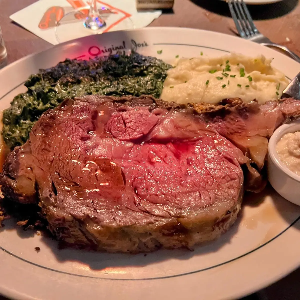 Prime Rib Mashed Potatoes and Creamed Spinach