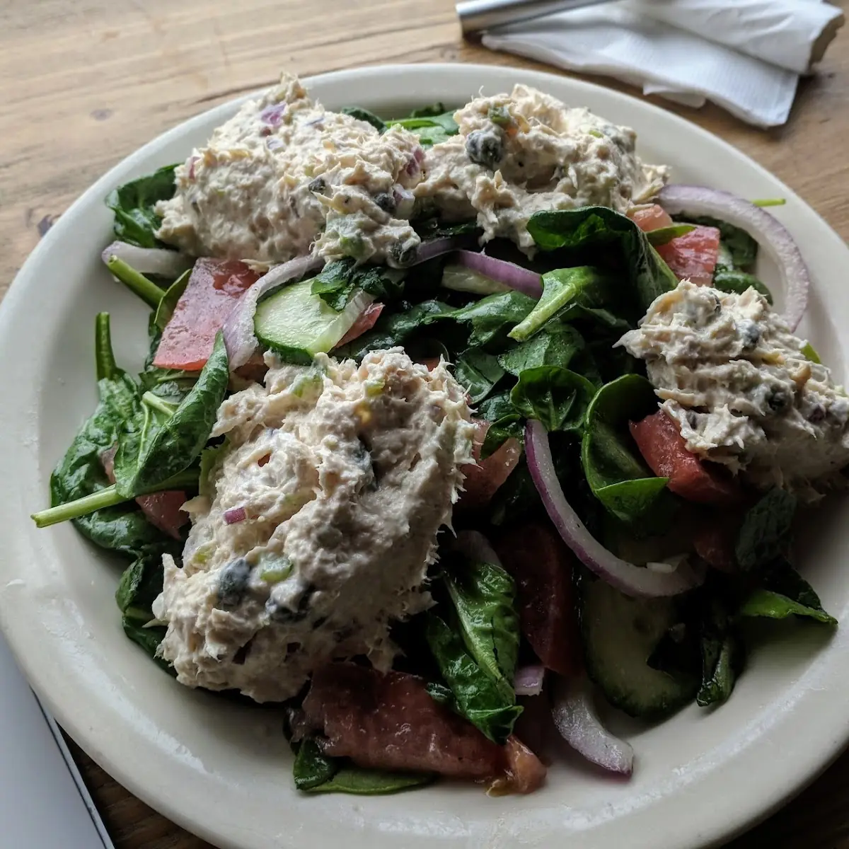 Spinach Salad with Tuna