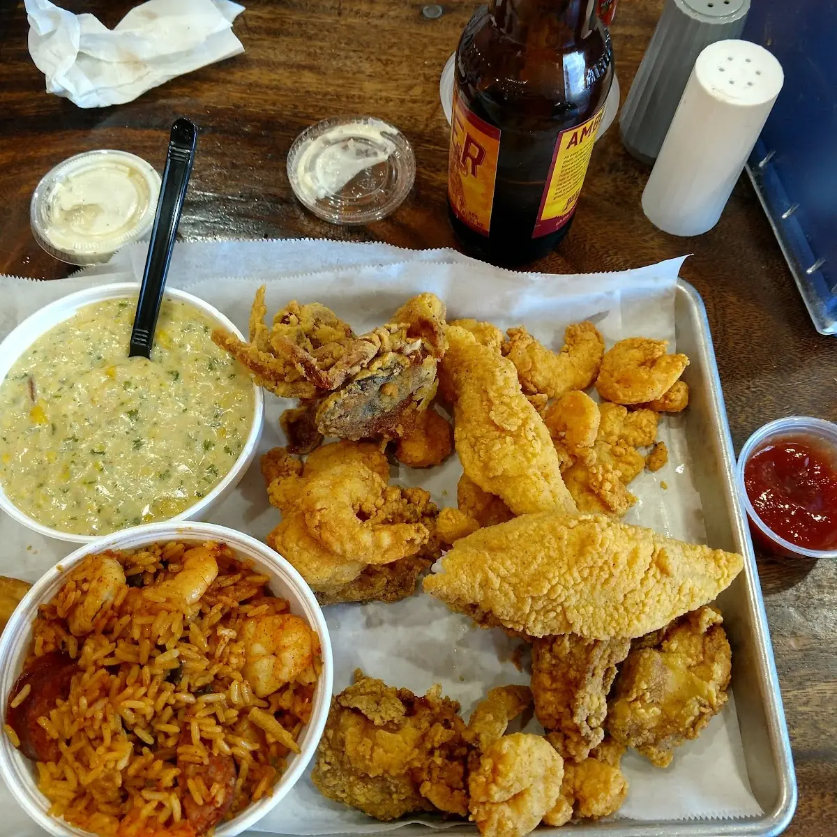 Fried Seafood Platter with Sides