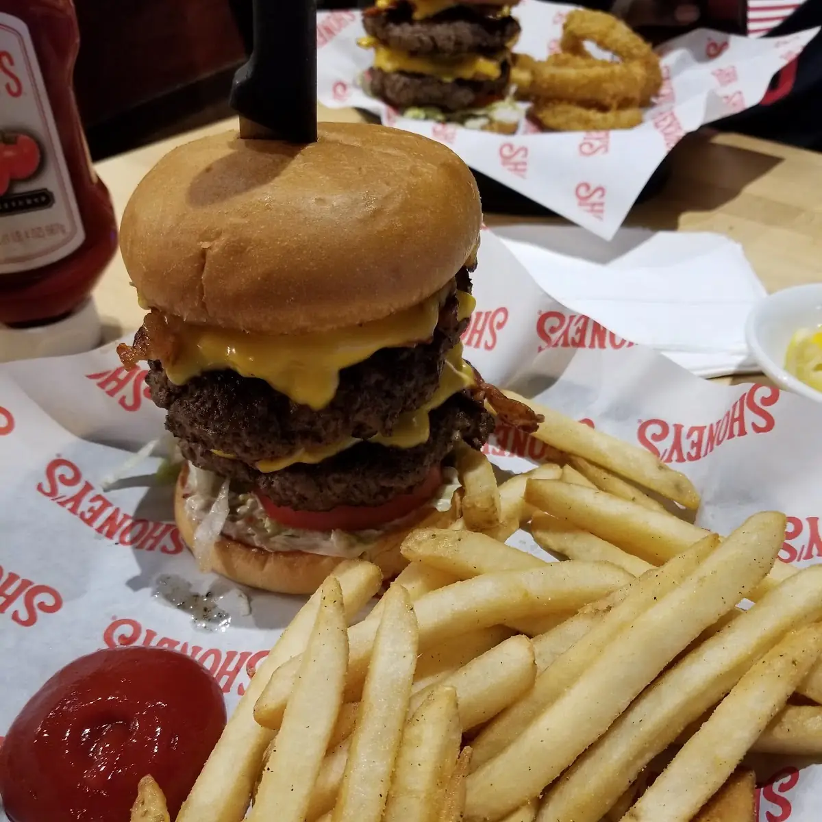 Double Bacon Cheeseburger with Fries