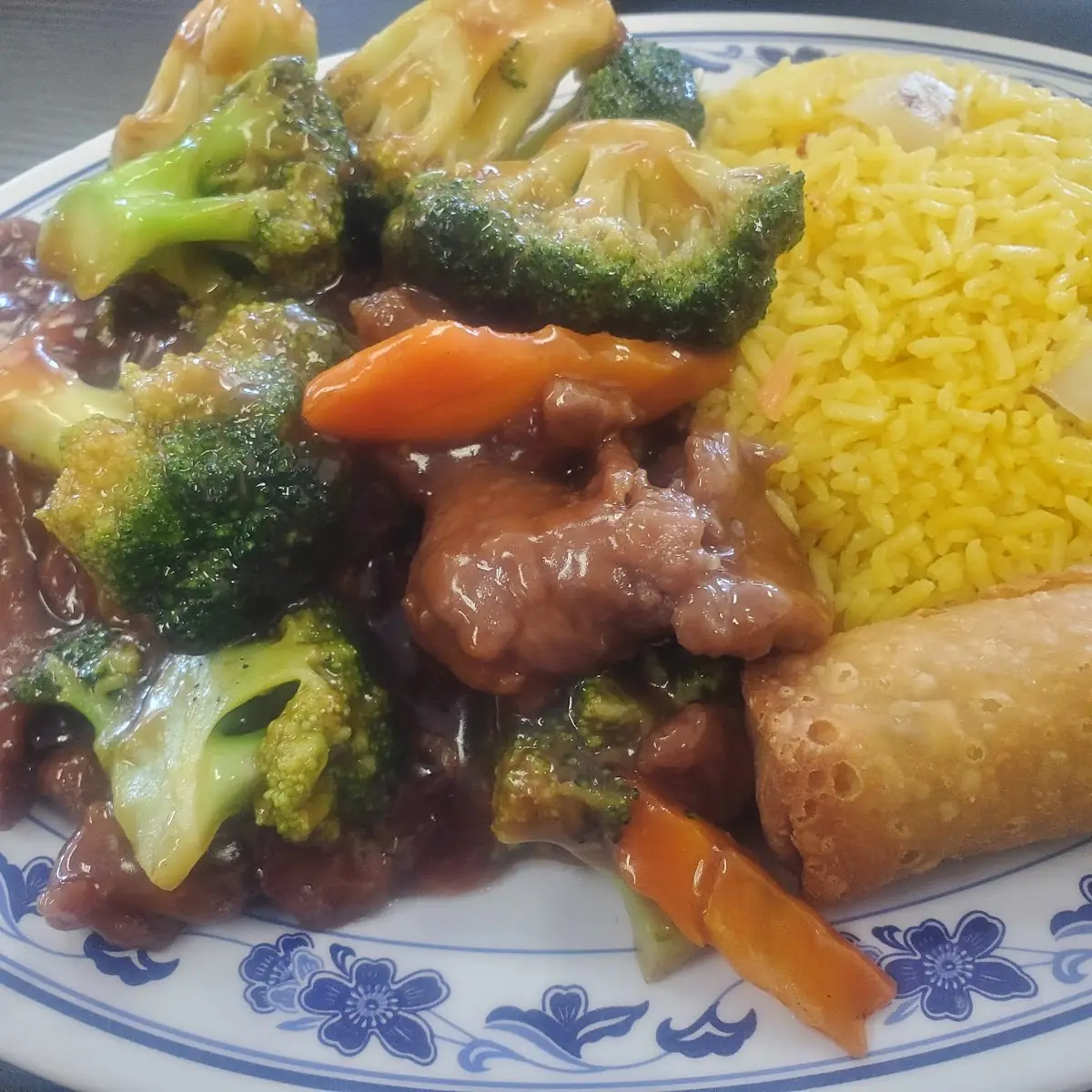 Broccoli Beef and Fried Rice