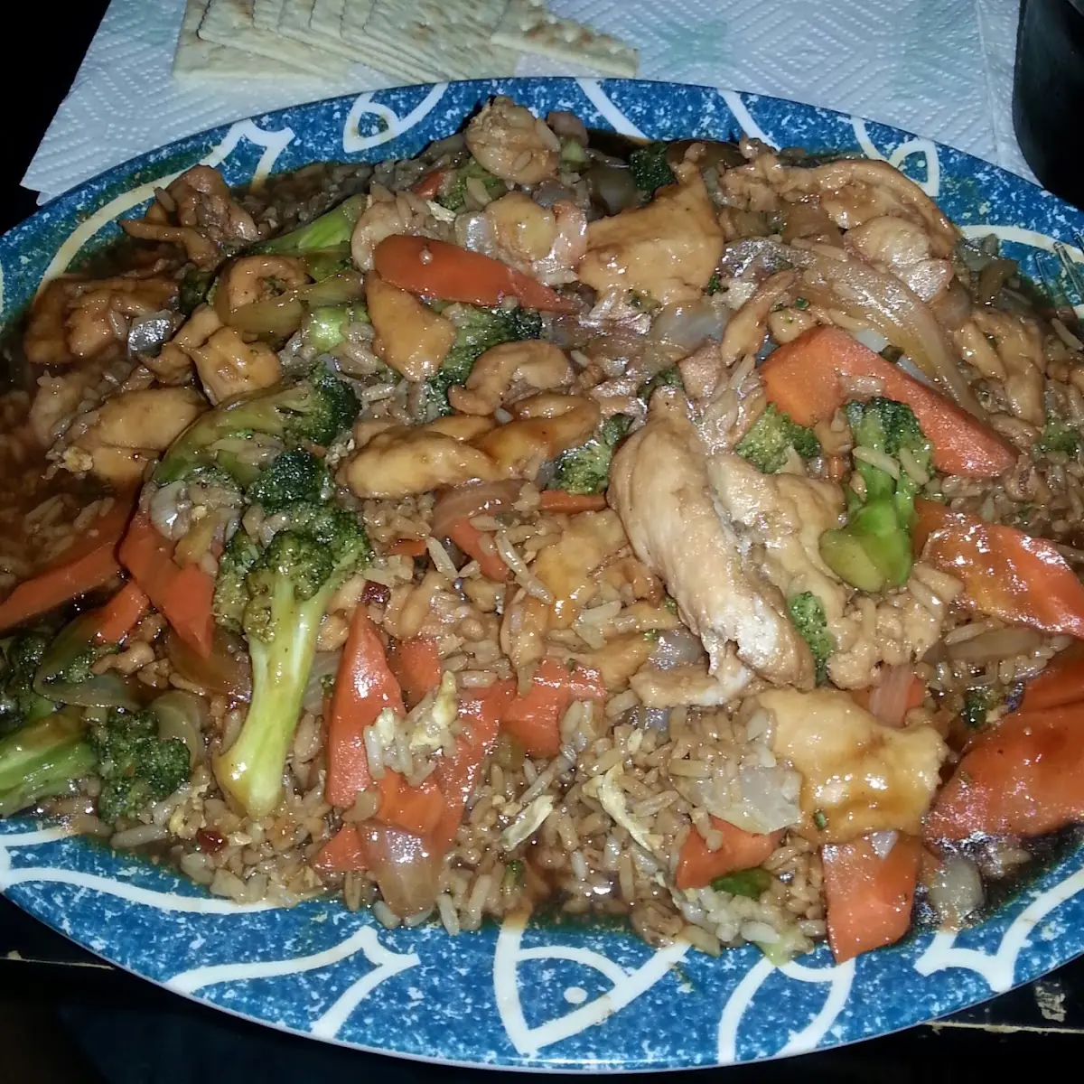 Shrimp Fried Rice with Chicken Broccoli