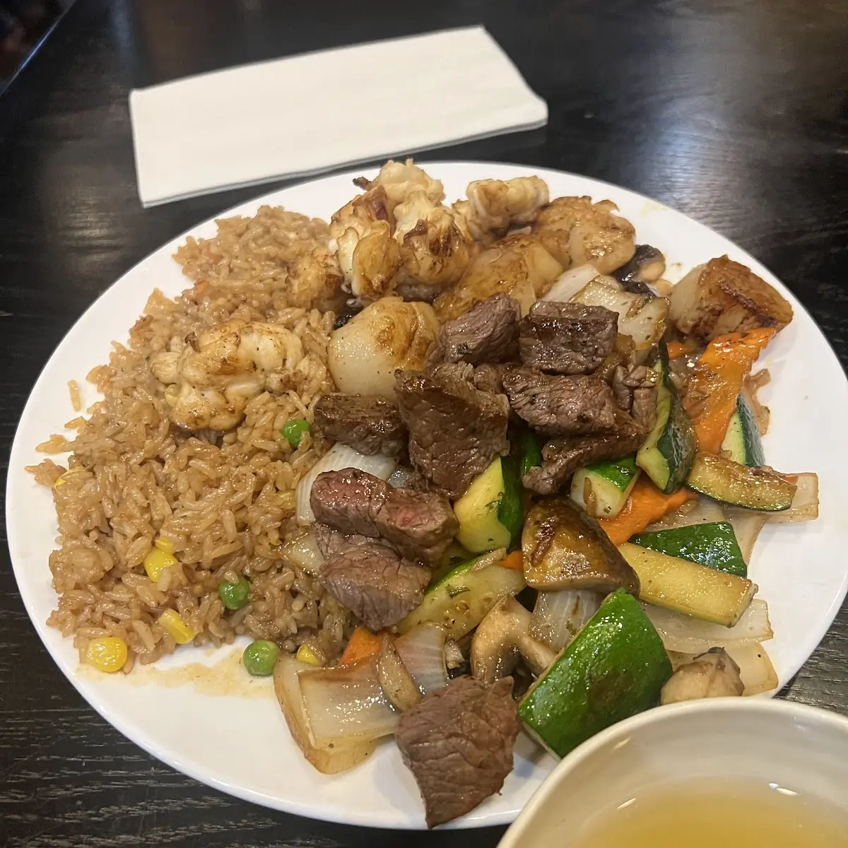 Filet Mignon Scallops and Lobster