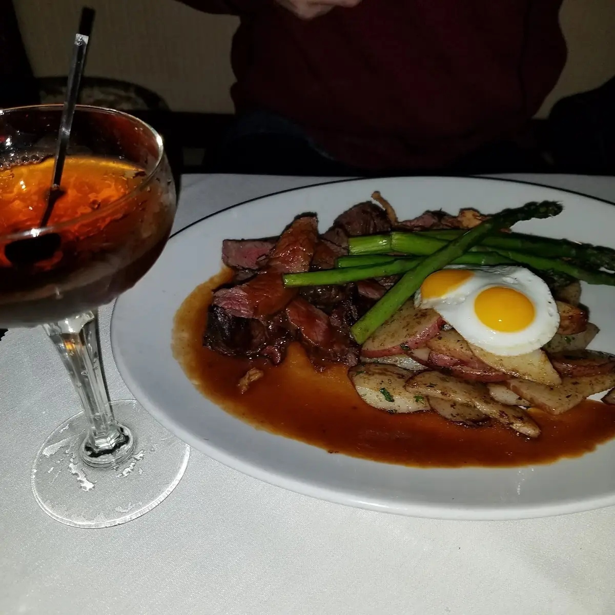 Grilled Bison Hanger Steak & Quail Eggs