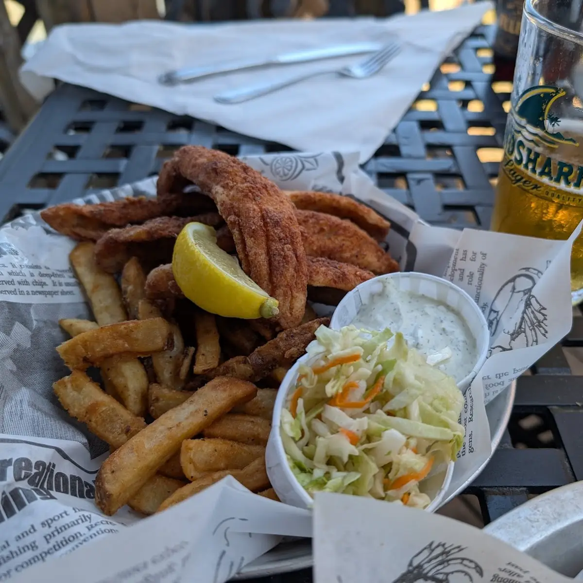 Beer Battered Halibut, Sandbar Waterfront Grill