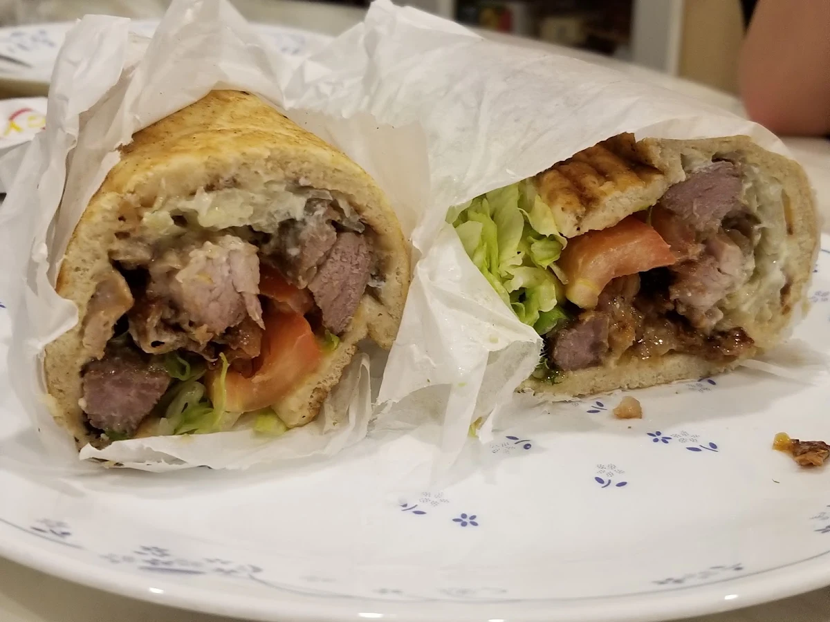Mixed Chicken Lamb Souvlaki, Souvlaki Station