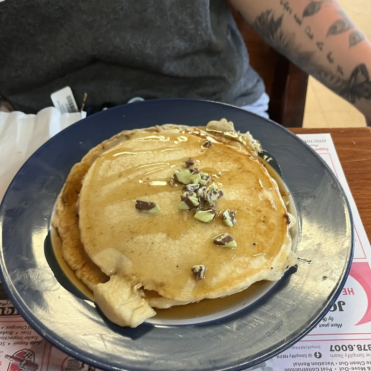 Mint Chocolate Chip Pancakes