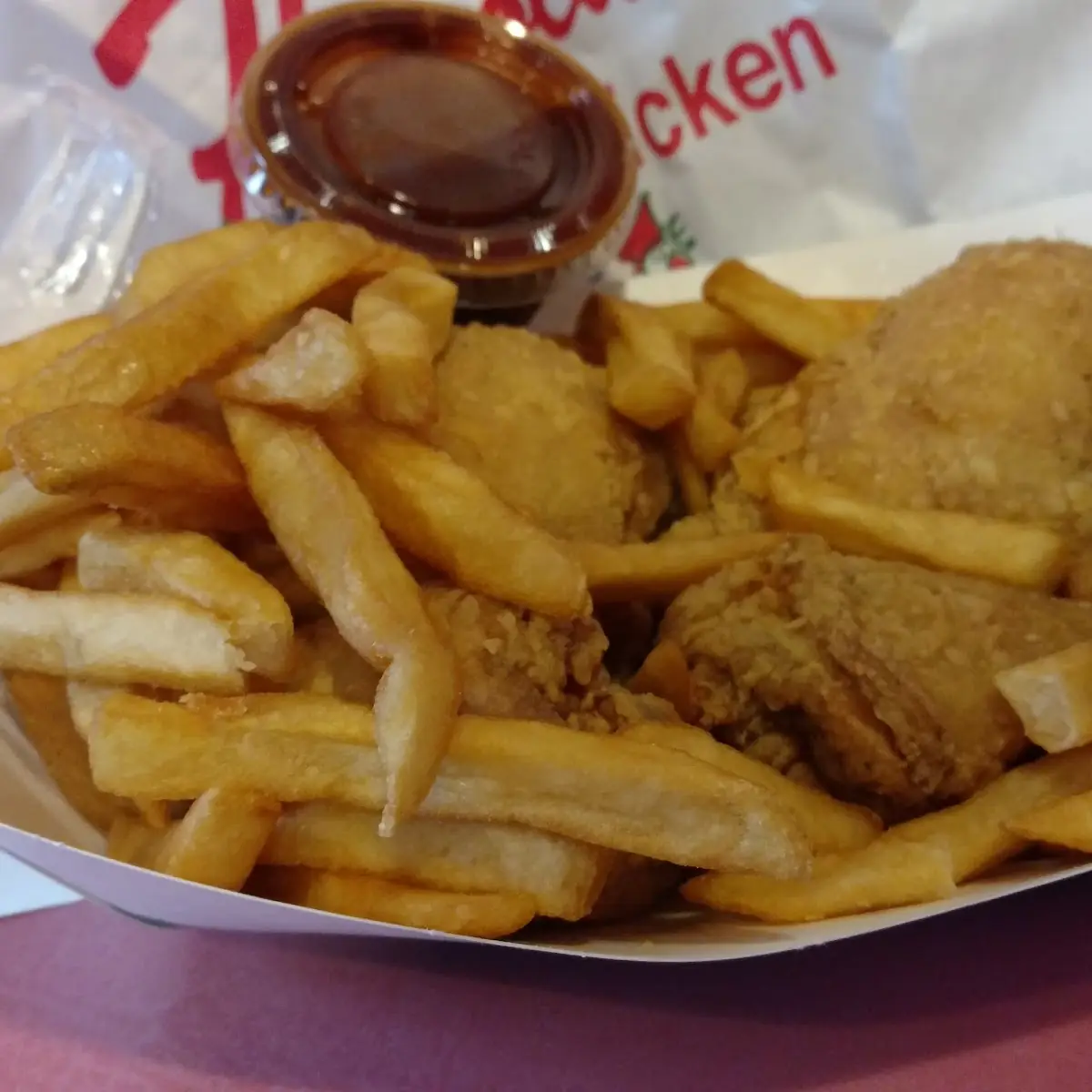 Dark Chicken with BBQ Sauce on the Side