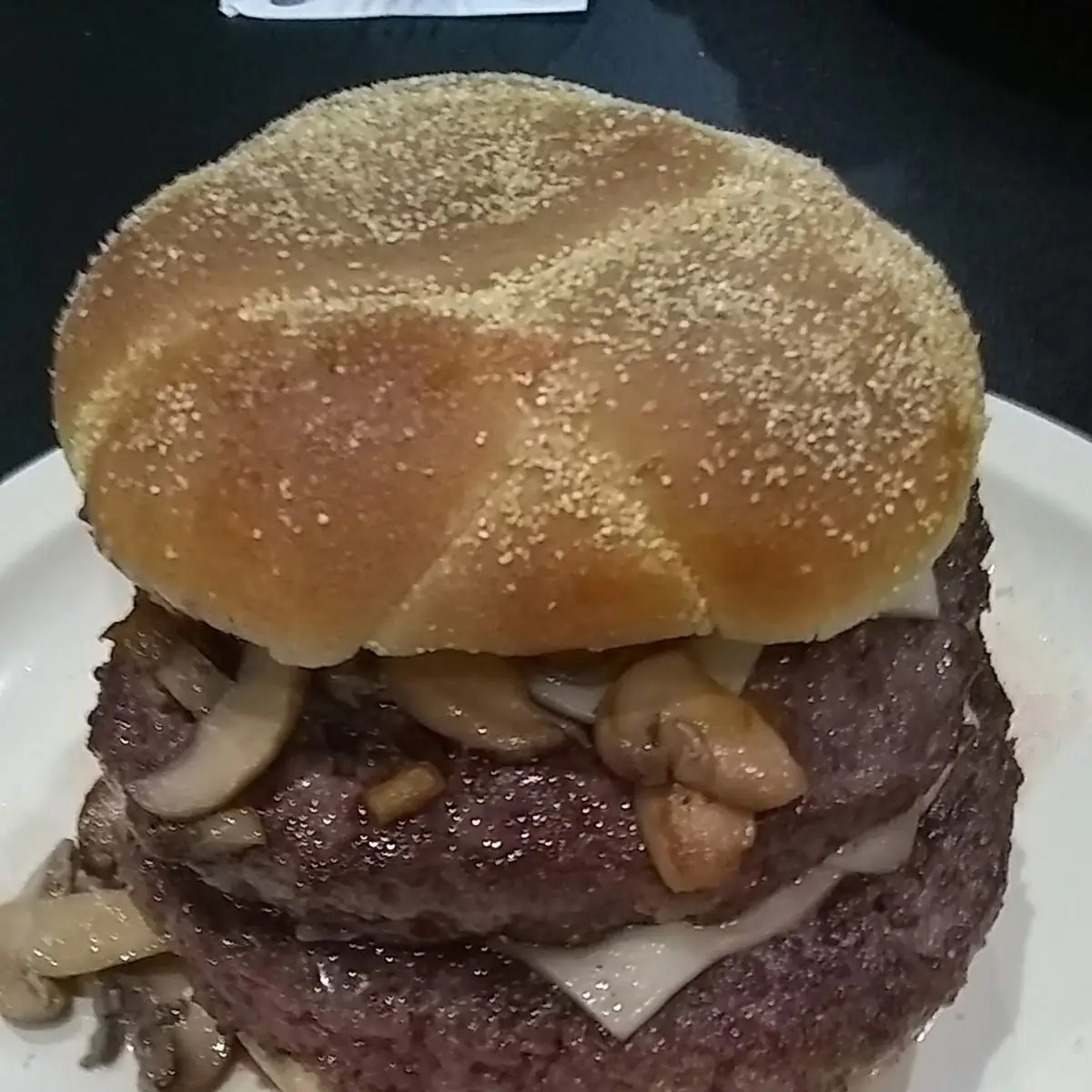 1 Double Cheeseburger Custom with Swiss Mushroom Burger