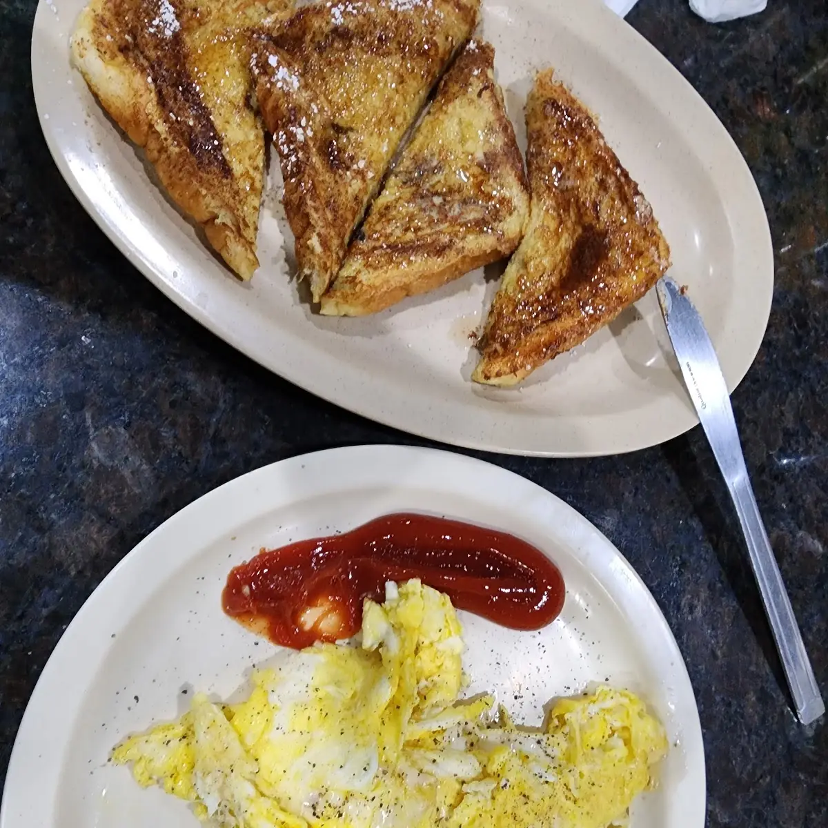 French Toast and Scrambled Eggs