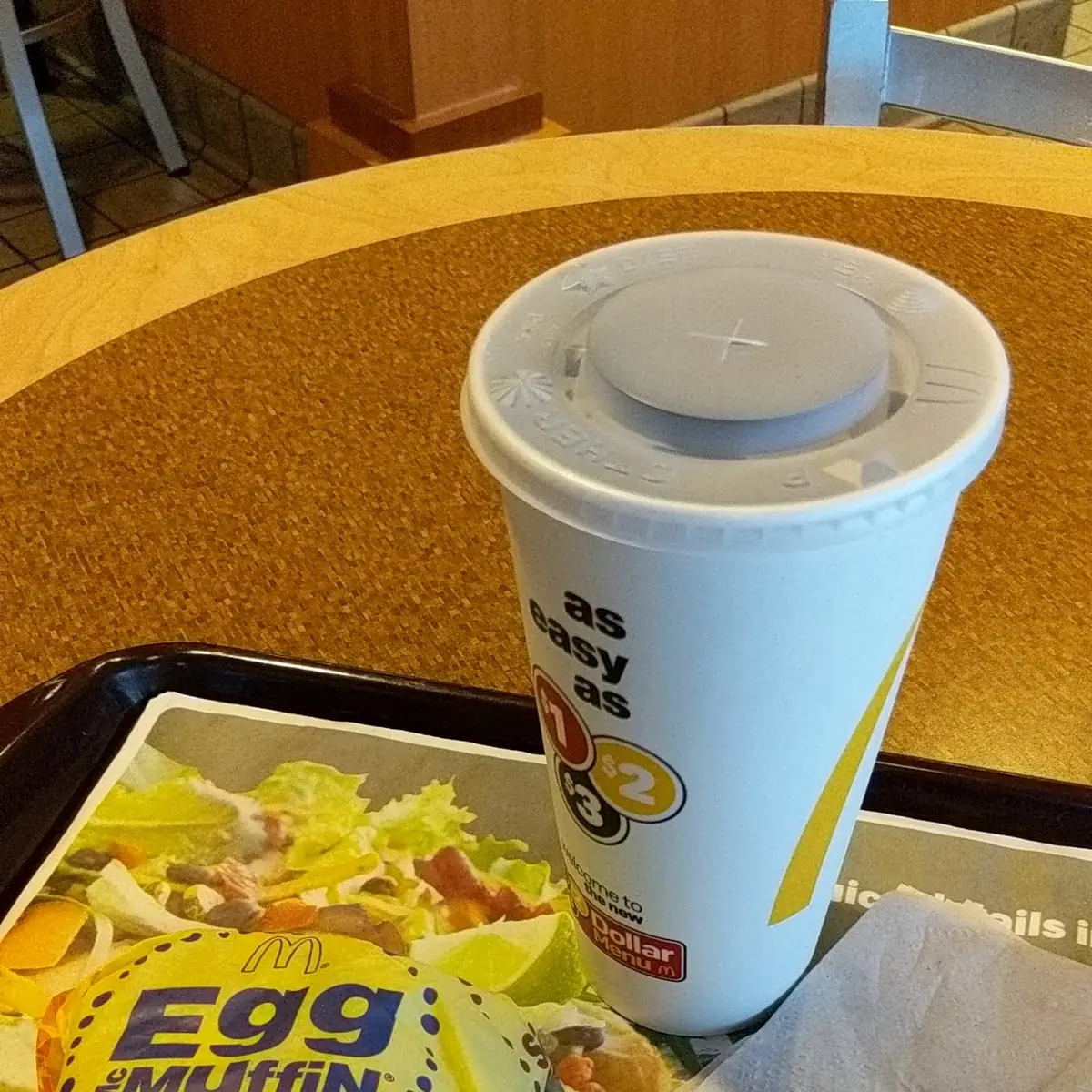 Egg Mcmuffin and Diet Coke