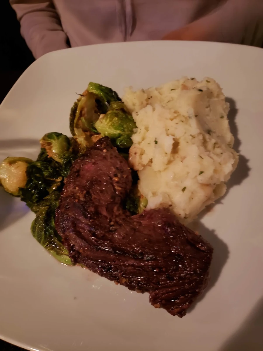 Steak Mashed Potatoes and Brussel Sprouts