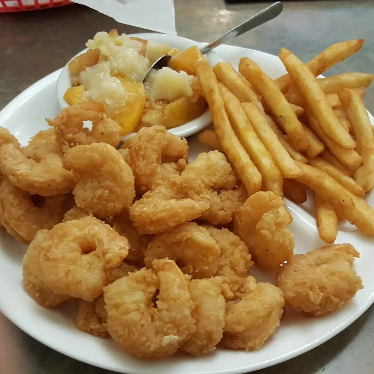 Shrimp and Peach Cobbler