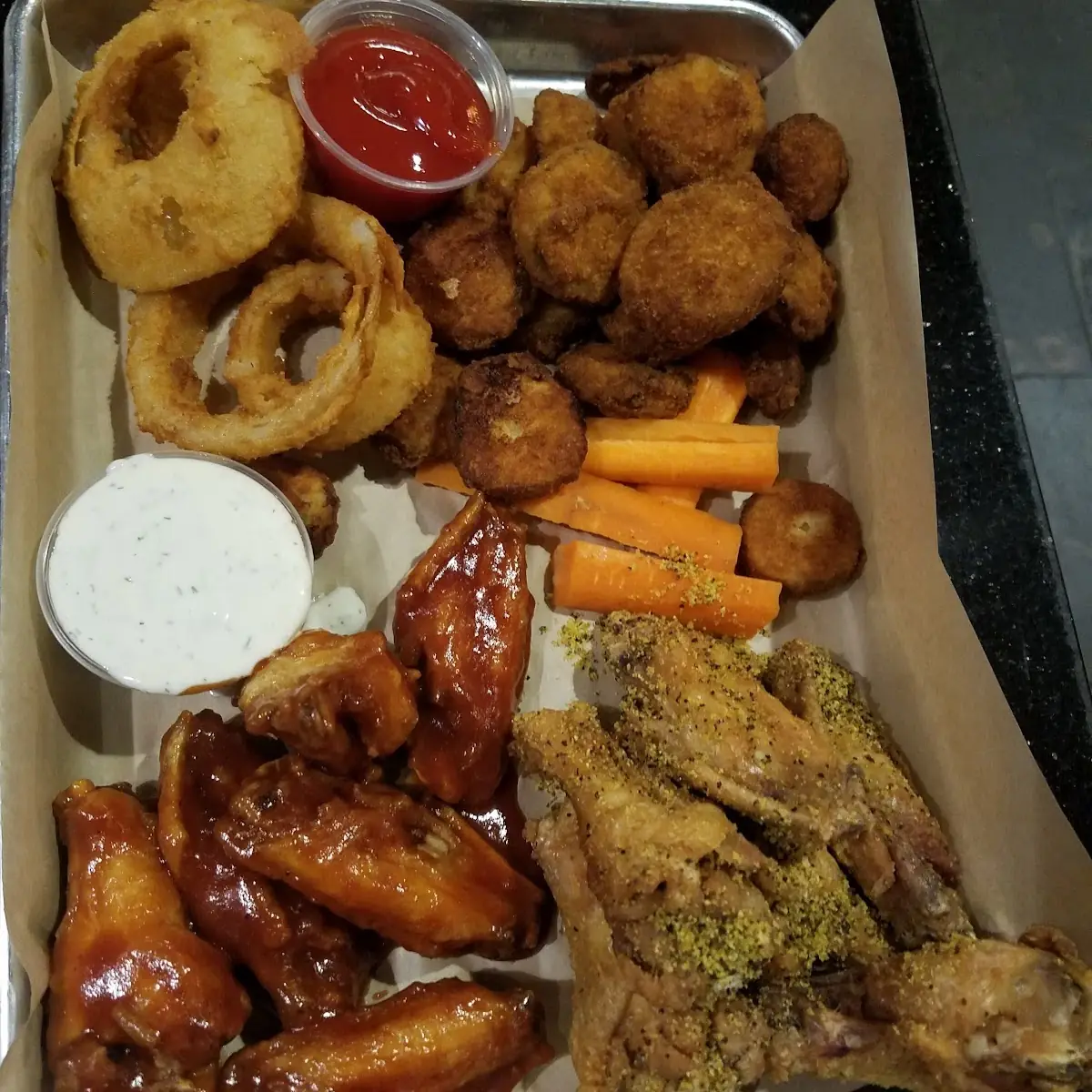 Honey BBQ Wings and Lemon Pepper Wings