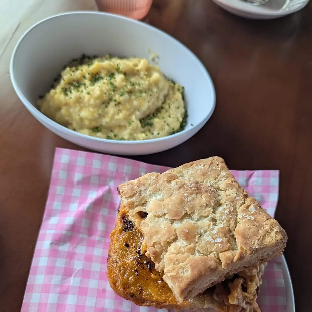 Cheese Grits Chicken Biscuit with Pimento Cheese