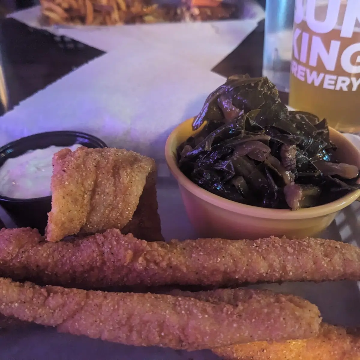 Fried Fish and Collard Greens