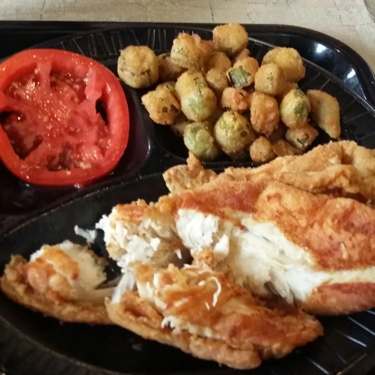 Fried Chicken with Fried Okra