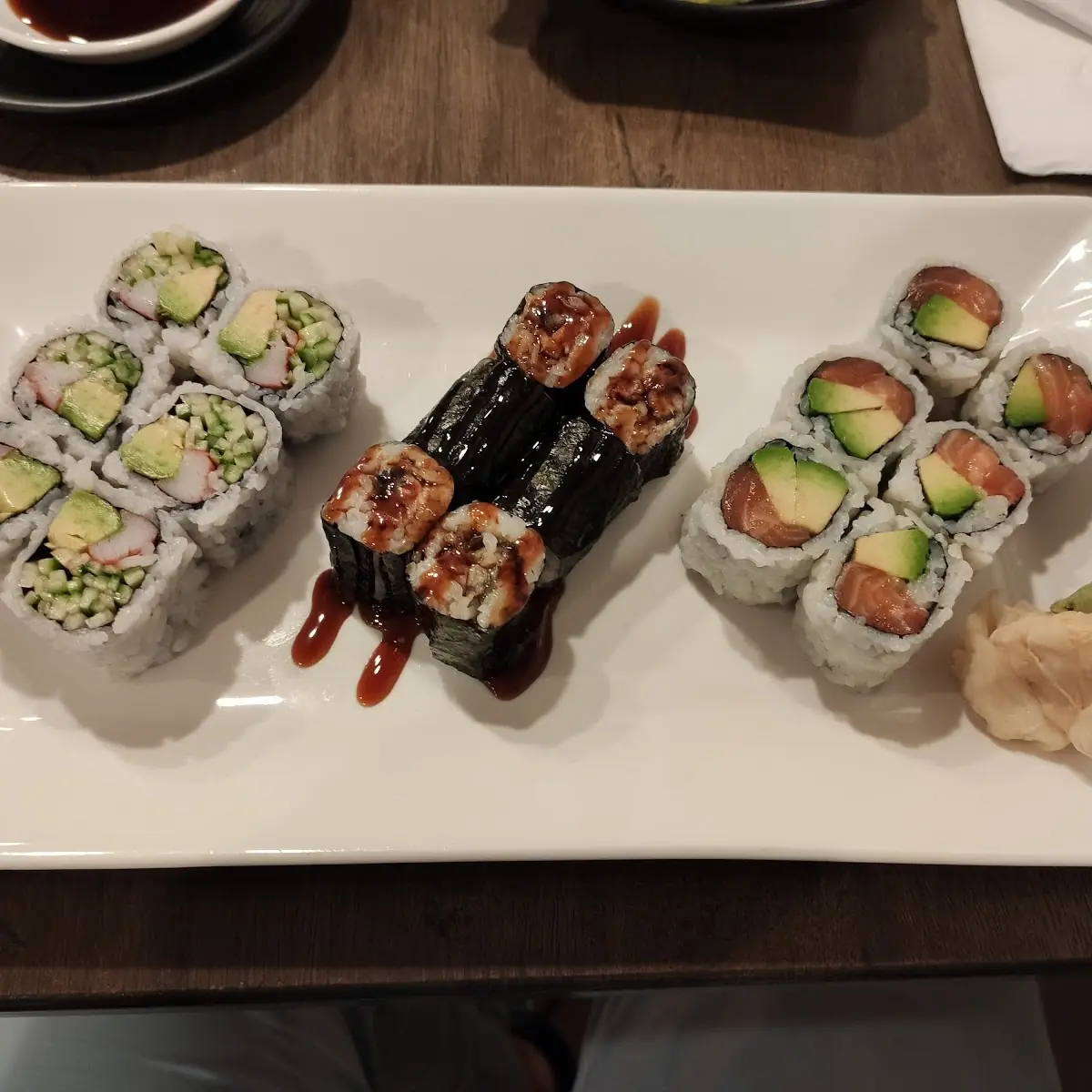 California Roll Eel Roll Salmon Roll