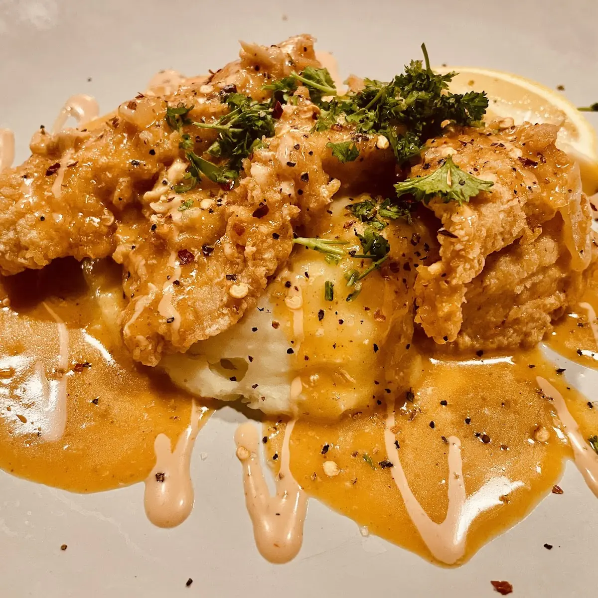 Chicken Parm with Mashed Potatoes