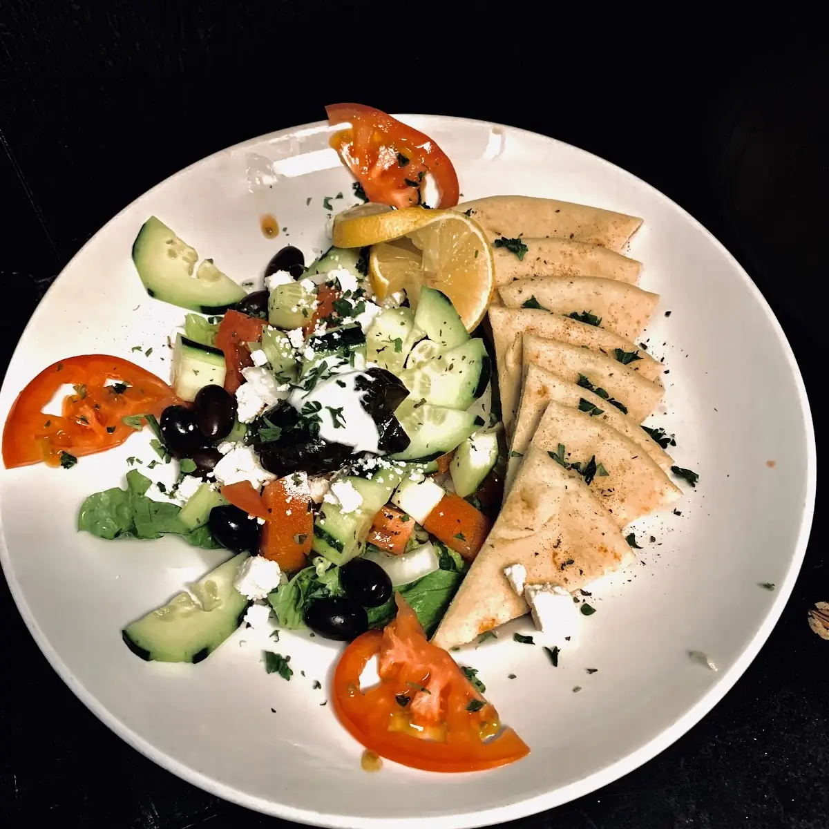 Appetizer Sample Plate with Pita