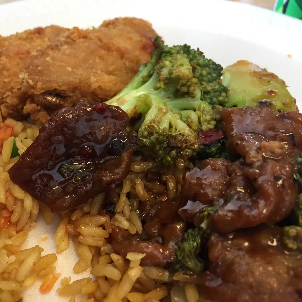 Beef Broccoli and Fried Chicken