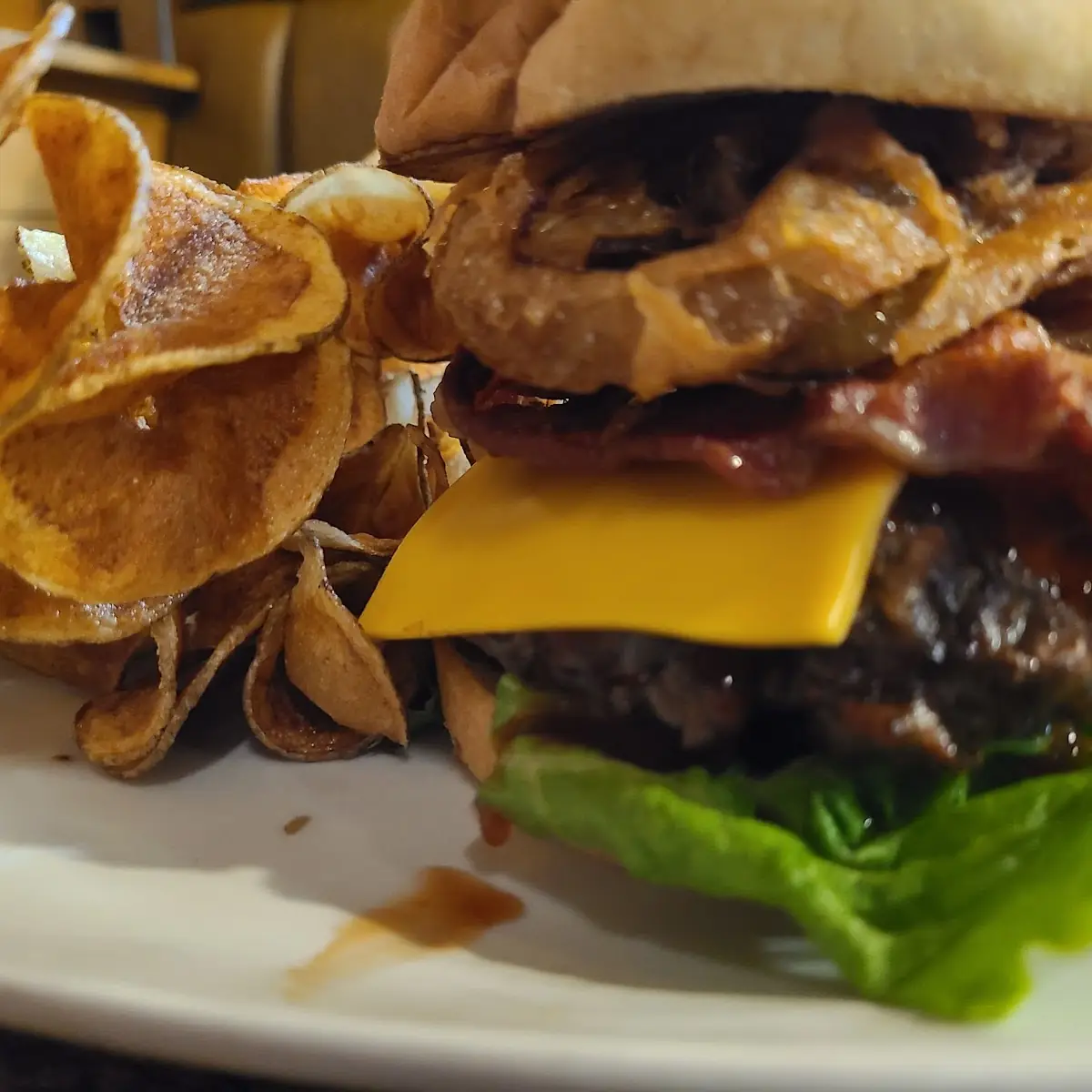 Ultimate Cheeseburger with Homemade Chips