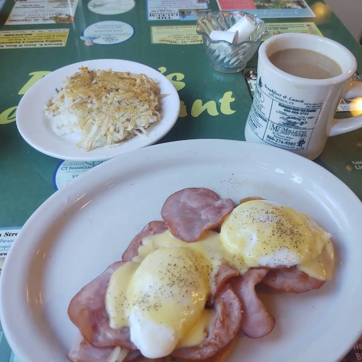 Eggs Benedict and Hash Browns